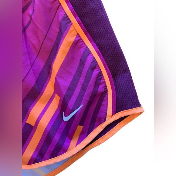 Nike DriFit Running Shorts Burgundy Neon Orange Abstract Print S - Picture 2 of 9